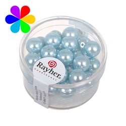Perles verre Renaissance - bleu clair 8mm