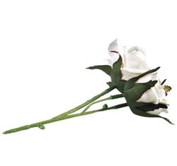 Tige rose - blanc - 15 cm
