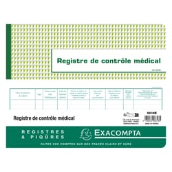 Registre de contrôle médical Exacompta - 24 x 32 cm - 60 pages