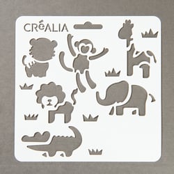 Planche pochoirs Safari des animaux - Créalia