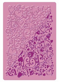 Plaque texture coeurs Fimo