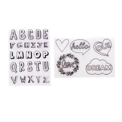Set de 2 feuilles de plastique créatif pré-imprimé Lettres - Créalia