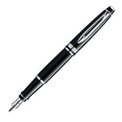 Stylo plume - Bleu - Expert Laqué noir, finitions palladium - Plume moyenne - Waterman