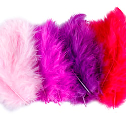 Set de 40 plumes roses et violettes - Créalia - 6 à 8 cm