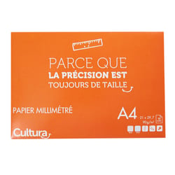 Papier millimétré - 12 feuilles A4 21 x 29,7 cm - 90 g/m² - Cultura