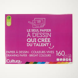 Papier dessin - 12 feuilles 24 x 32 cm - 160 g/m² - Cultura