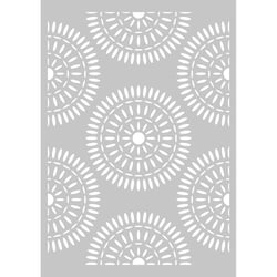 Pochoir Blue ethnic rosaces - 21 x 29,7 cm