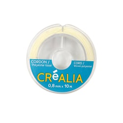 Cordon polyester tissé 0,8 mm x 10 m Créalia - Crème
