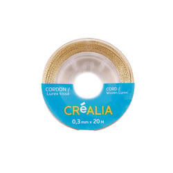Cordon pailleté tissé 0,3 mm x 20 m Créalia - Doré