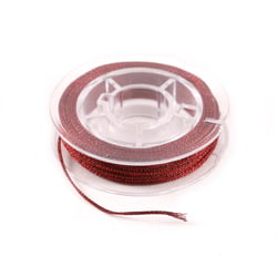 Cordon pailleté tissé 1 mm x 10 m Créalia - Rouge