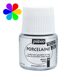 Peinture porcelaine 150 Pébéo 45 ml - Argent Moiré