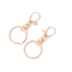 2 porte-clés anneaux carabinier dorés Créalia
