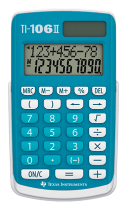 Calculatrice scolaire Texas Instruments - Primaire - TI 106 II - Bleu