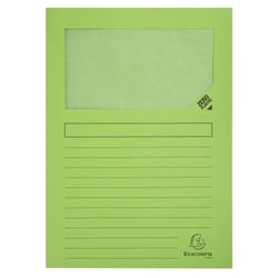 Lot de 25 chemises à fenêtre A4 - Forever - Carton recyclé - Exacompta - Vert clair