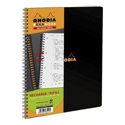 Recharge cahier - 22.5 x 29.7 cm - Exabook - Rhodia - 160 pages lignées - Noir