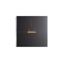 Carnet polypro à spirales - 21 x 21 cm - Meeting book - Rhodia - 160 pages petits carreaux - Noir