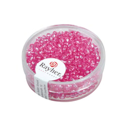 Perles de rocaille - garniture argent - 2.6 mm - 16 g - rose foncé