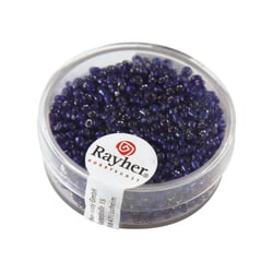 Perles de rocaille - garniture argent - 2 mm - bleu