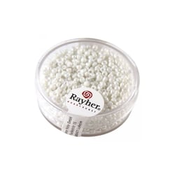 Perles de rocaille opaques lustrées - 2 mm - blanc