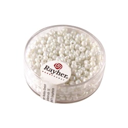 Perles de rocaille opaques lustrées - 2.6 mm - 17 g - blanc