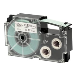 Ruban adhésif  XR-12X1-W-DJ  - noir sur transparent - 12 mm - Casio