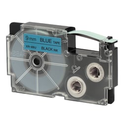 Ruban adhésif  XR-9BU1-W-DJ  - noir sur bleu - 9 mm - Casio
