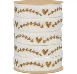Ruban impr. 1x5m - Frise coeurs
