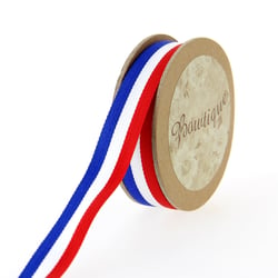 Ruban Gros Grain 5mx15mm - Drapeau tricolore - Distrifil