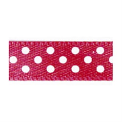 Ruban de satin - pointillé rose - 10m