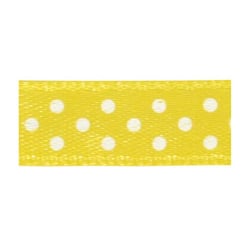 Ruban de satin - pointillé jaune - 10m