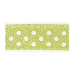 Ruban de satin - pointillé vert - 10m