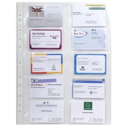 20 Pochettes Cartes A4 Avec 10 Compartiments - Transparentes, 11 Trous - Pour Cartes De Visite, Cartes De Fidélité