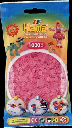 Sachet de perles Hama - 5 mm - rose transparent - 1000 perles