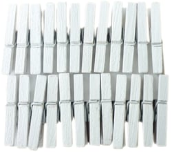 24 mini pinces à linge blanches
