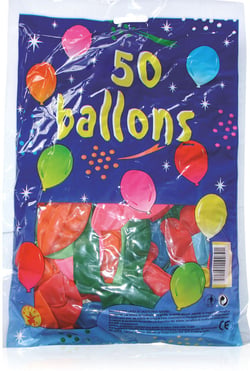 Sachet de 50 ballons - multicolores