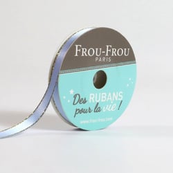 Bobinette Frou-Frou - 6 m x 6 mm - Satin bord brillant - Celeste