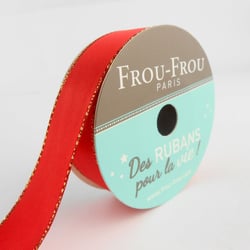 Bobinette Frou-Frou - 6 m x 16 mm - Satin bord brillant - Coquelicot