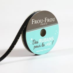 Bobinette Frou-Frou - 6 m x 6 mm - Satin bord brillant - Noir de jais