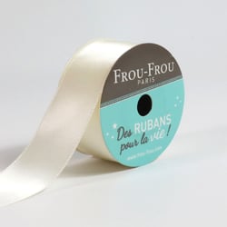 Bobinette Frou-Frou - 5 m x 25 mm - Satin double face - Ivoire nacre