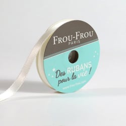 Bobinette Frou-Frou - 6 m x 6 mm - Satin double face - Ivoire nacre