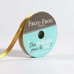 Bobinette Frou-Frou - 6 m x 6 mm - Satin double face - Poussiere d'or