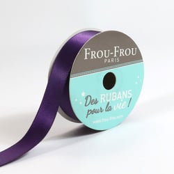Bobinette Frou-Frou - 6 m x 16 mm - Satin double face - Prune delicate