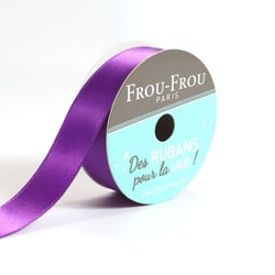 Bobinette Frou-Frou - 6 m x 16 mm - Satin double face - Rose des indes