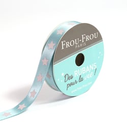 Bobinette Frou-Frou - 5 m x 9 mm - Satin étoile - Eucalyptus