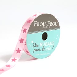 Bobinette Frou-Frou - 5 mx 9 mm - Satin étoile - Petale de rose