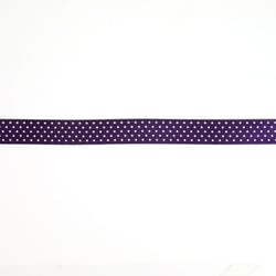 Bobinette Frou-Frou - 5 m x 9 mm - Satin pois - Prune delicate