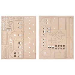Scénette 2 maisons en bois à assembler - 52 pièces