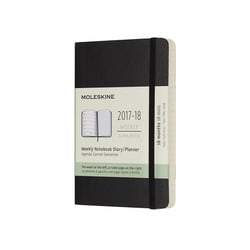Agenda carnet semainier 18 mois - 9 x 14 cm - noir - Moleskine