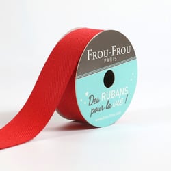 Bobinette Frou-Frou - 4 m x 19 mm - Sergé - Coquelicot