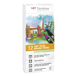 Coffret de 12 feutres pinceau ABT à double pointe - Tombow - 12P-2 - Couleurs pastels